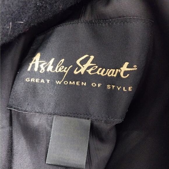 ASHLEY STEWART! STUNNING BLACK FULL LENGTH ALPACA TRIMMED DRESS COAT! SZ 1X - Picture 11 of 12